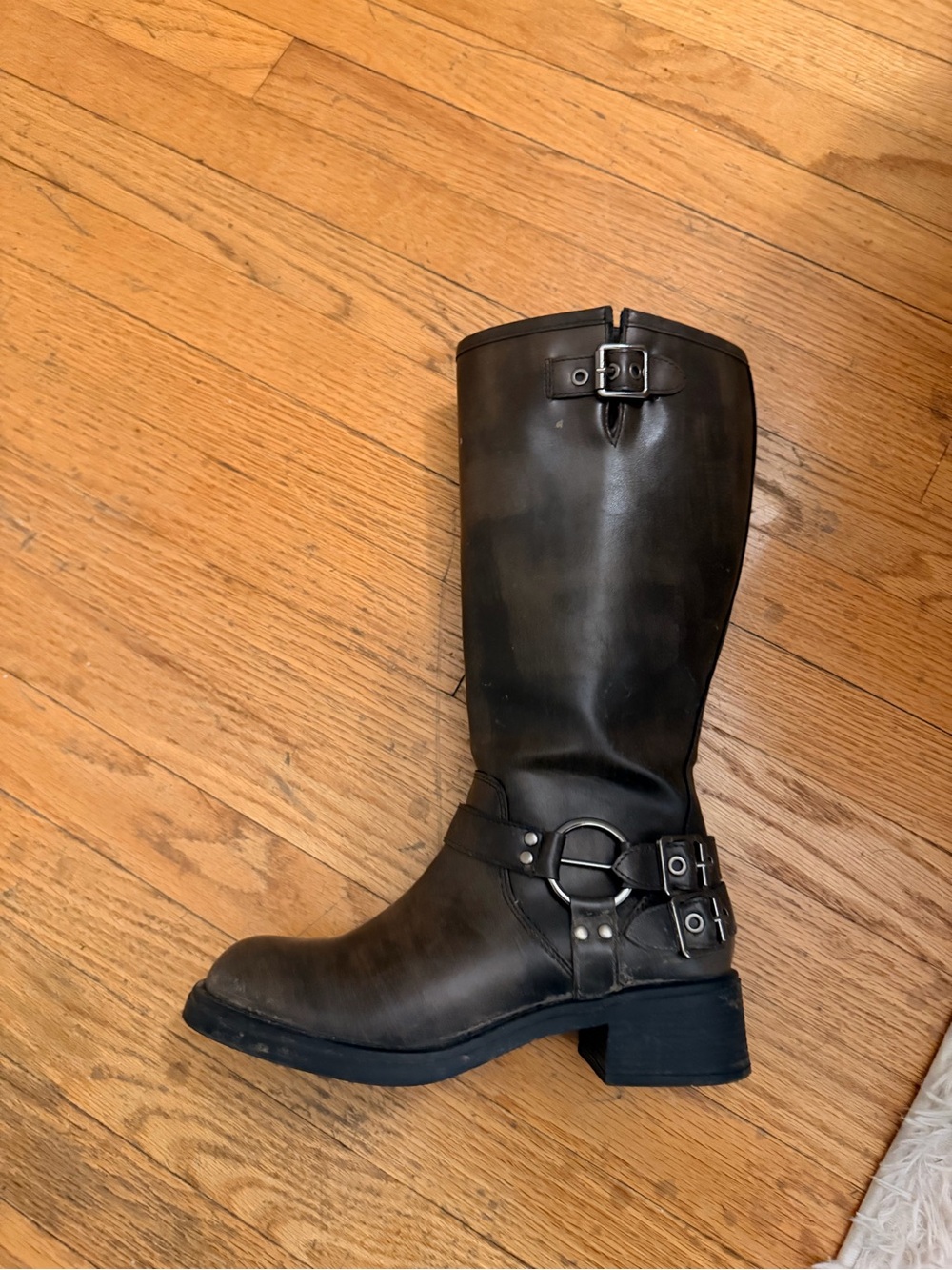Bershka Women's Black Lace-Up Harness Boots